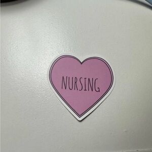 Pink Heart Nursing Sticker